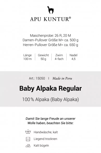 Alpaka Wolle REGULAR | 50g | 5er Pack | 100% Baby Alpaka | 36 Farben