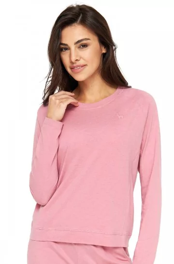 Alpaca pyjamas ladies' sweatshirt DREAMLINE in alpaca-cotton blend